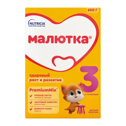 Изображение товара Смесь сухая Малютка 3 молочная 600г