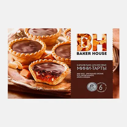 Мини-тарты Baker House карамельно-арахисовые 240г