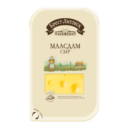 Изображение товара Сыр Брест-Литовск Маасдам 45% нарезка 130г