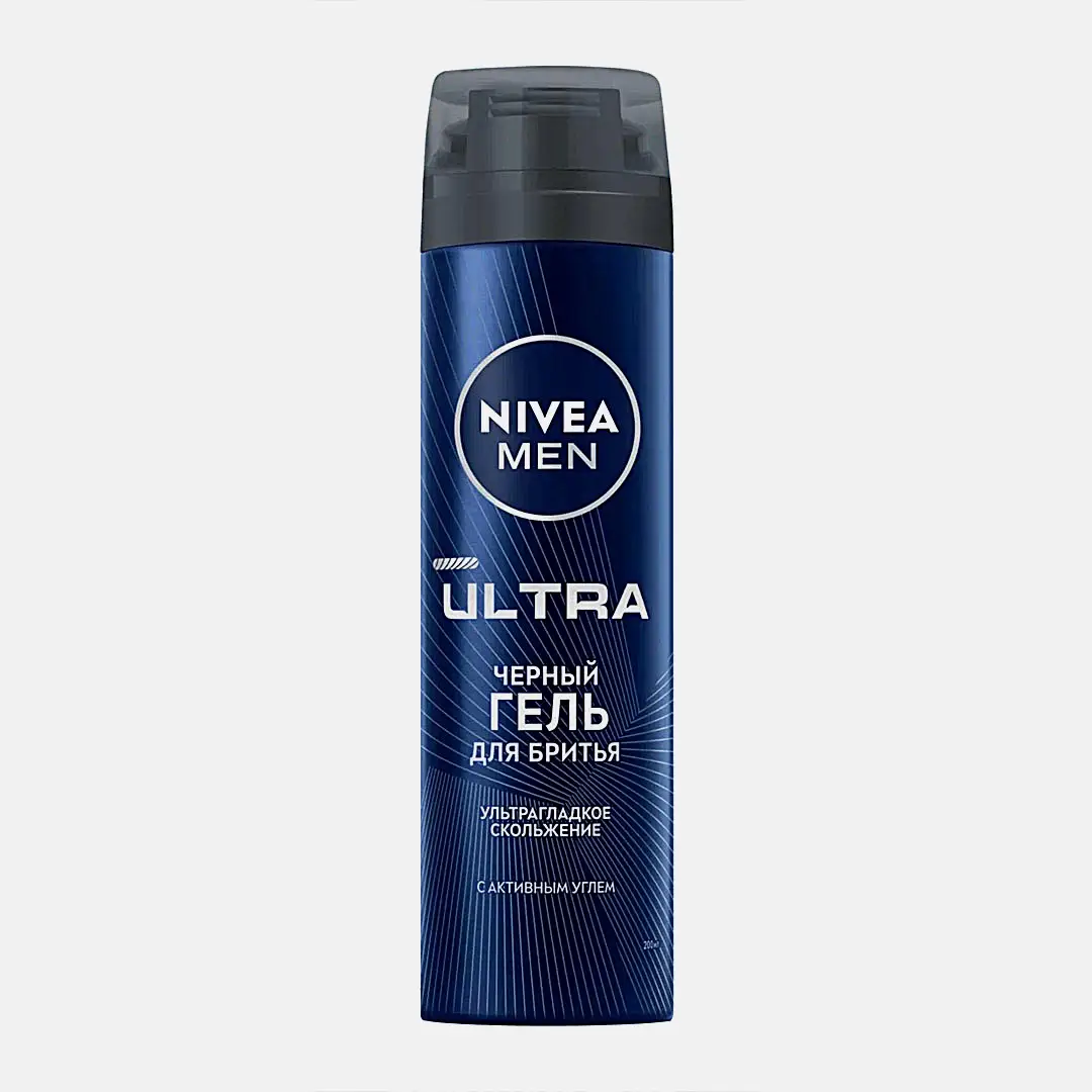 Черный гель для бритья с активным углем NIVEA Men Ultra 200мл Черный гель для бритья с активным углем NIVEA Men Ultra 200мл