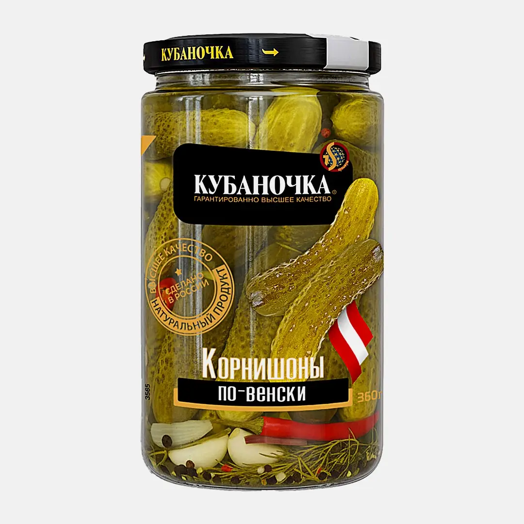 Корнишоны маринованные по-венски Кубаночка 360г