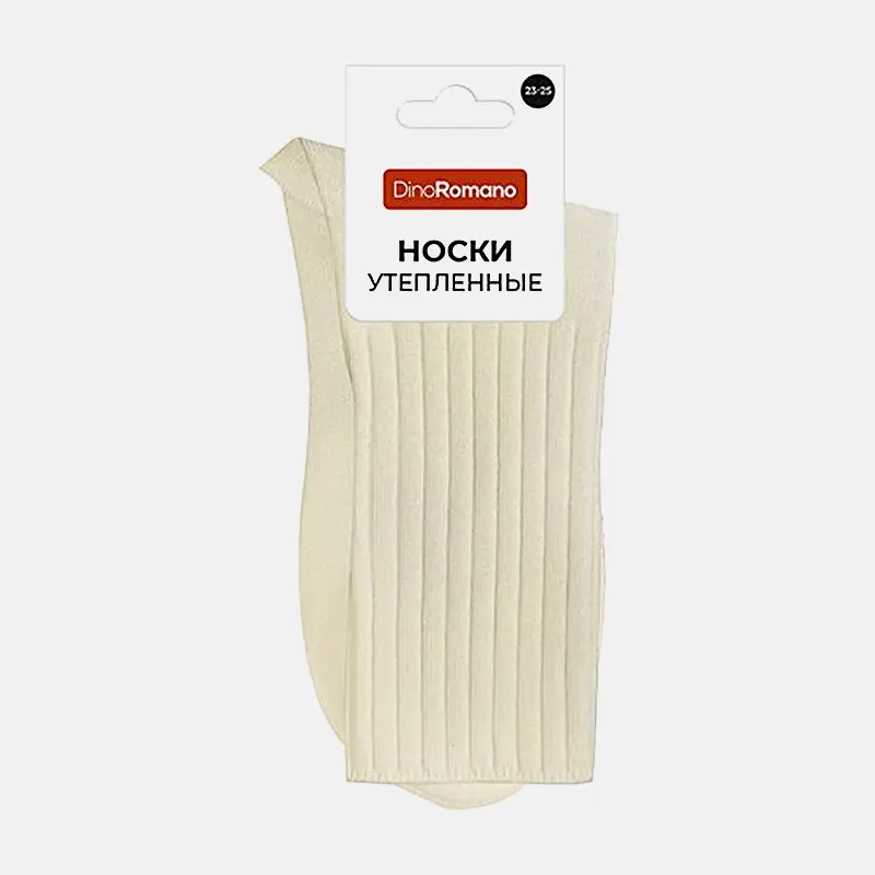 Женские носки утепленные молочные р.25-27 ТД25