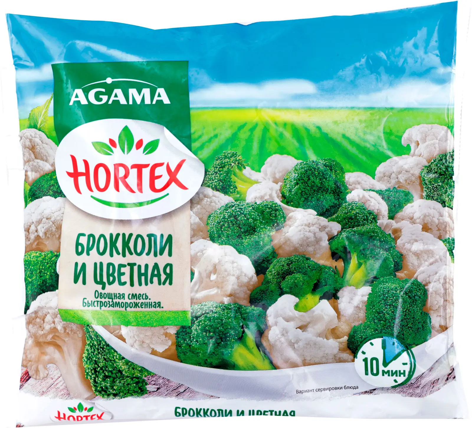 Смесь овощная Agama Hortex Брокколи и Цветная капуста быстрозамороженная  400г — в каталоге на сайте сети Магнит | Всеволожск