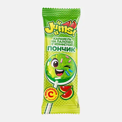 Карамель на палочке с конфетой Crazy Пончик Juuums 10г в ассортименте
