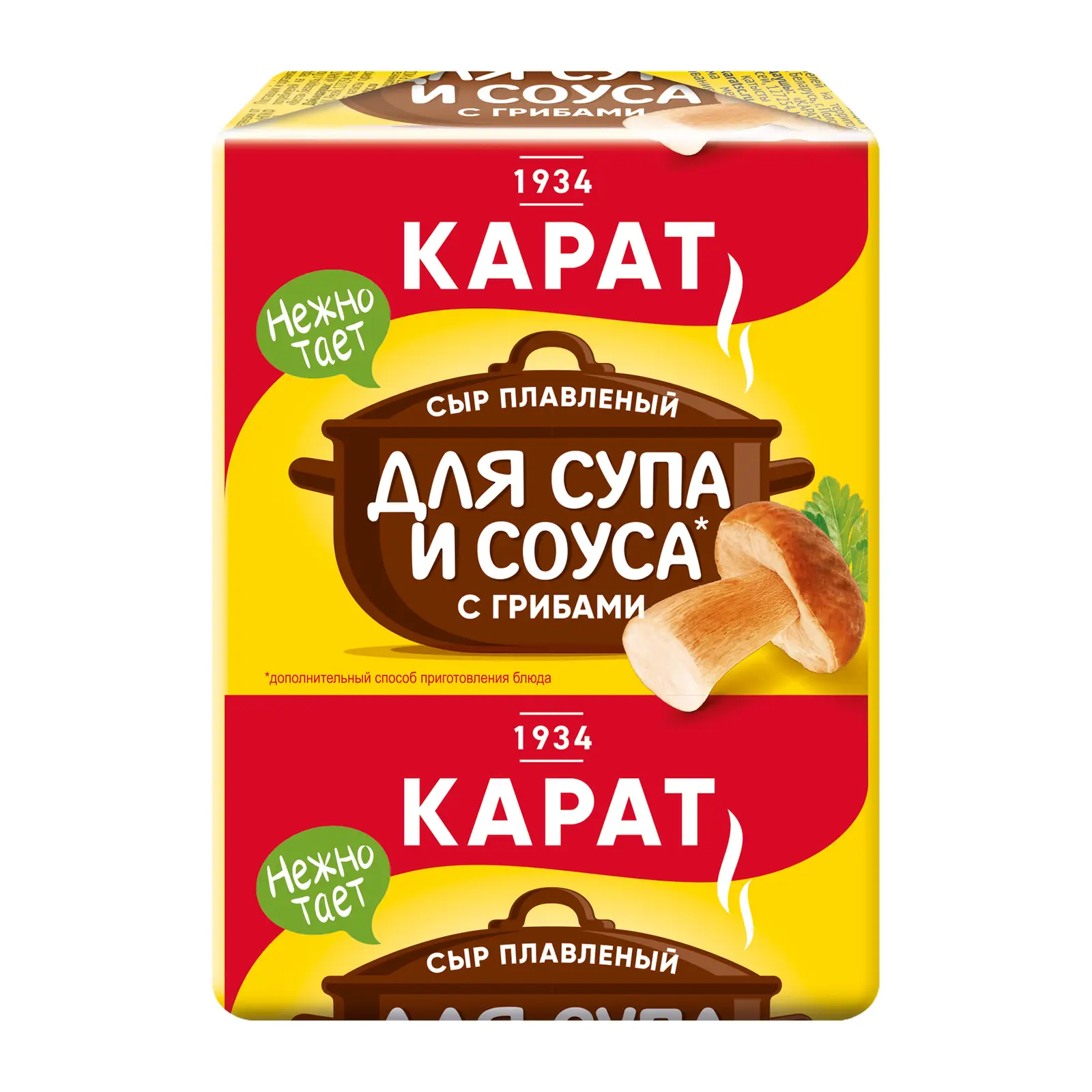 Сыр плавленый Карат с грибами для супа и соуса 45% 90г - Магнит-Продукты