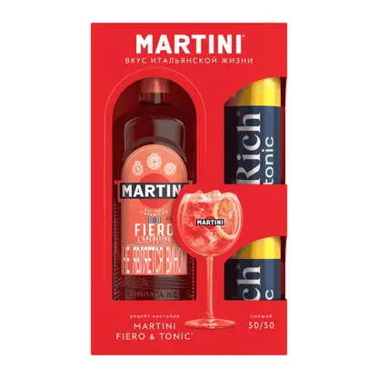 Набор Напиток Martini Fiero красный сладкий 14.9% 1л + Тоник 660мл