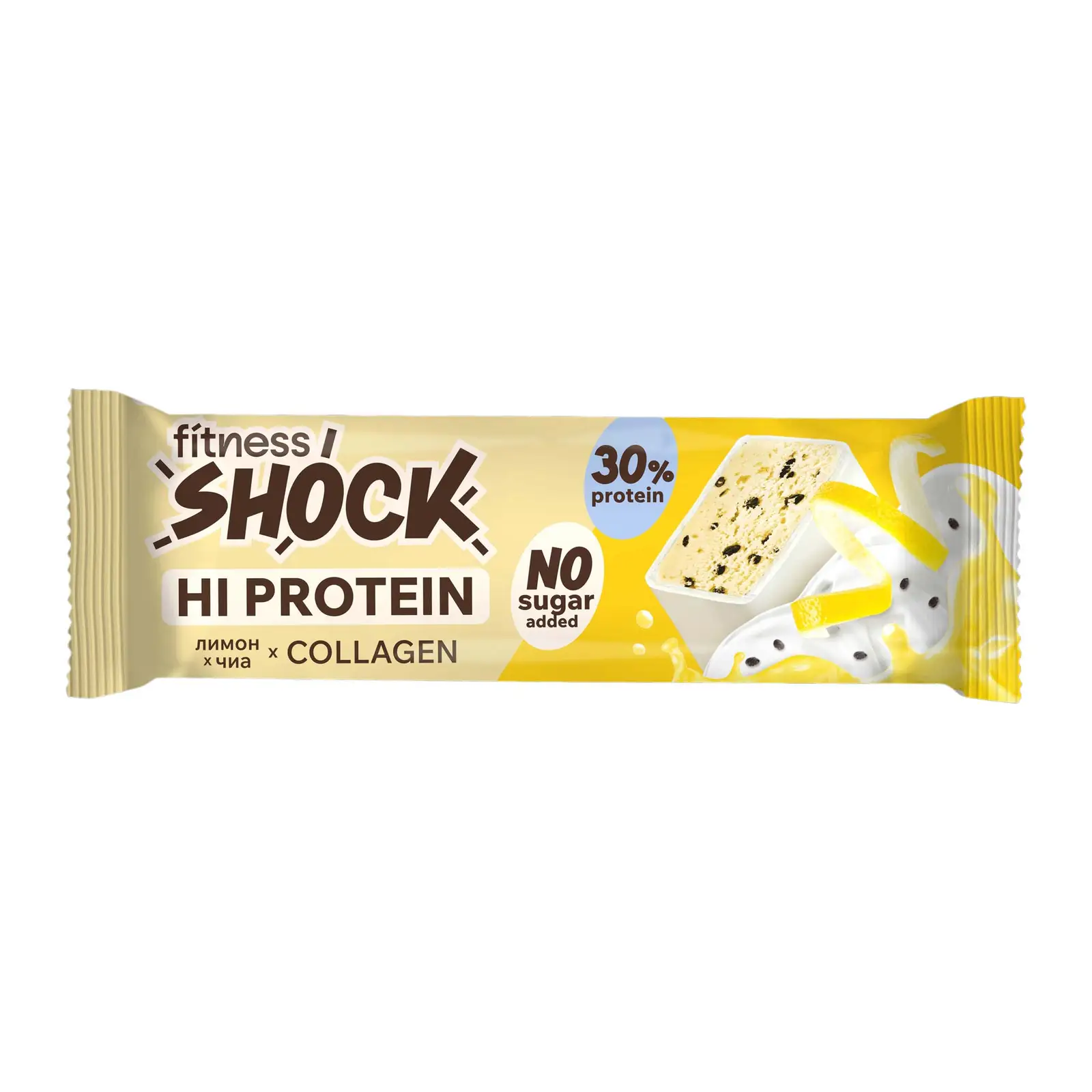 Изображение товара Протеиновый батончик Лимон-чиа Fitnesshock 40г полезный перекус
