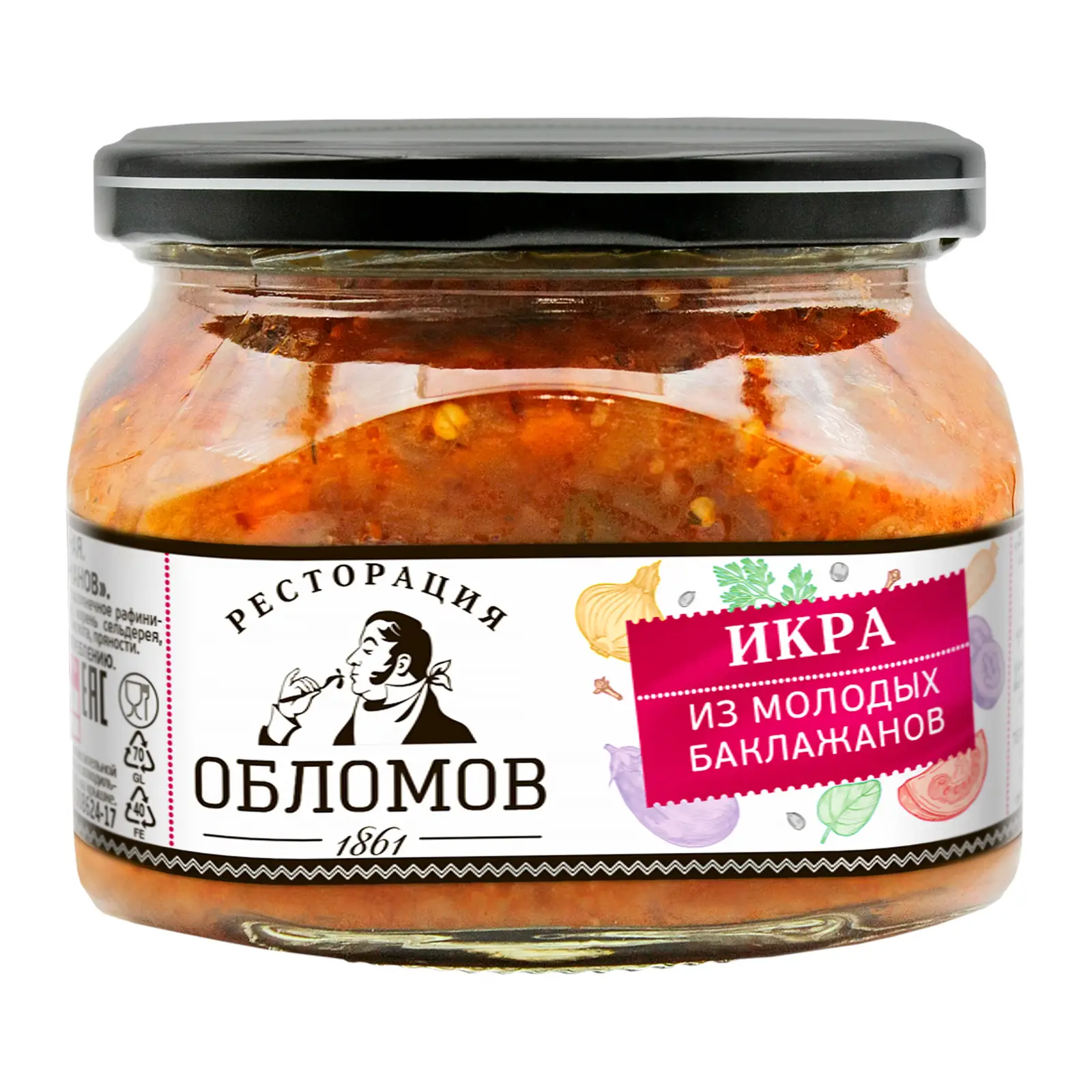 Изображение товара Икра из молодых баклажанов Ресторация Обломов 320г