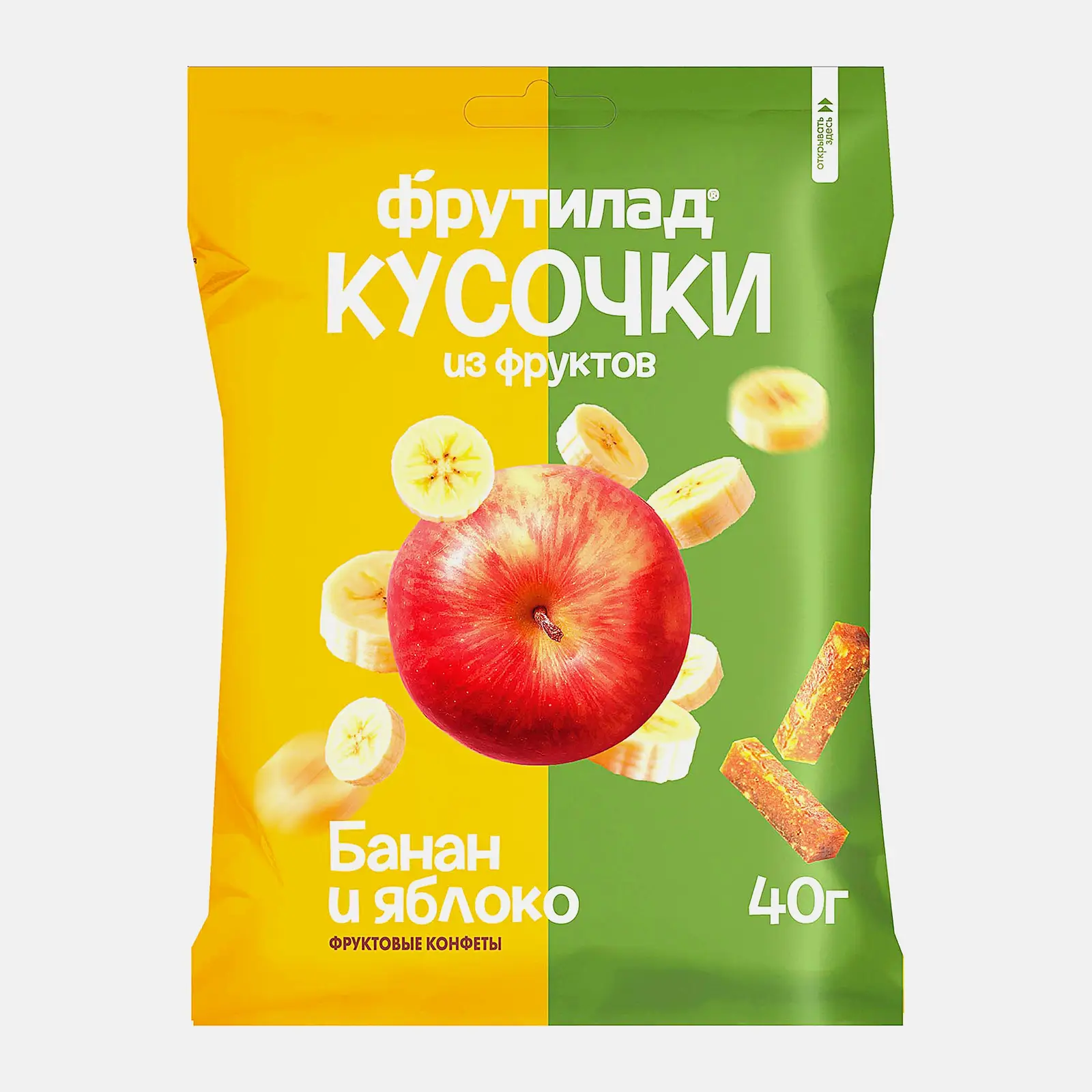 Фруктовые конфеты банан и яблоко Фрутилад 40г Фруктовые конфеты банан и яблоко Фрутилад 40г