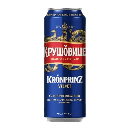 Пиво Крушовице Velvet светлое фильтрованное пастеризованное 5% 430мл