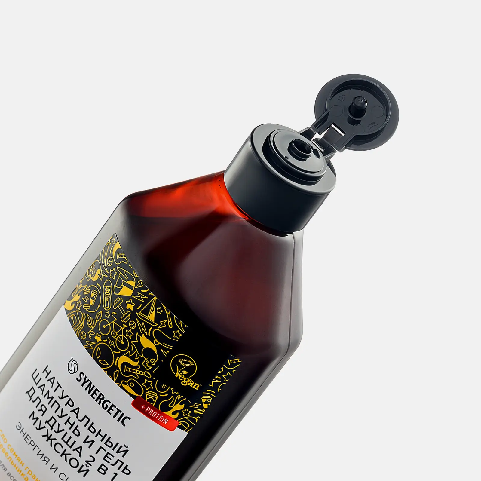 Шампунь + гель для душа Synergetic мужская энергия и сила 400мл