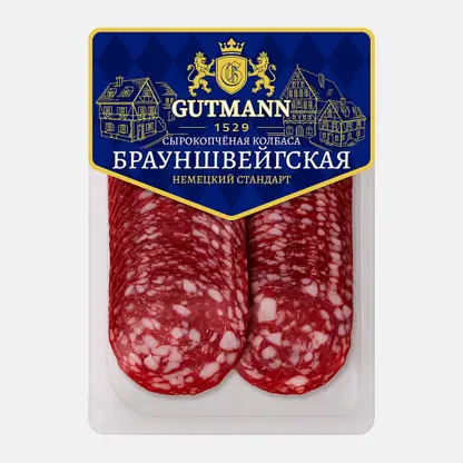 Колбаса Брауншвейгская сырокопченая в нарезке Gutmann 130г