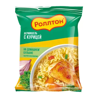 Изображение товара Вермишель На домашнем бульоне с курицей Роллтон 60г