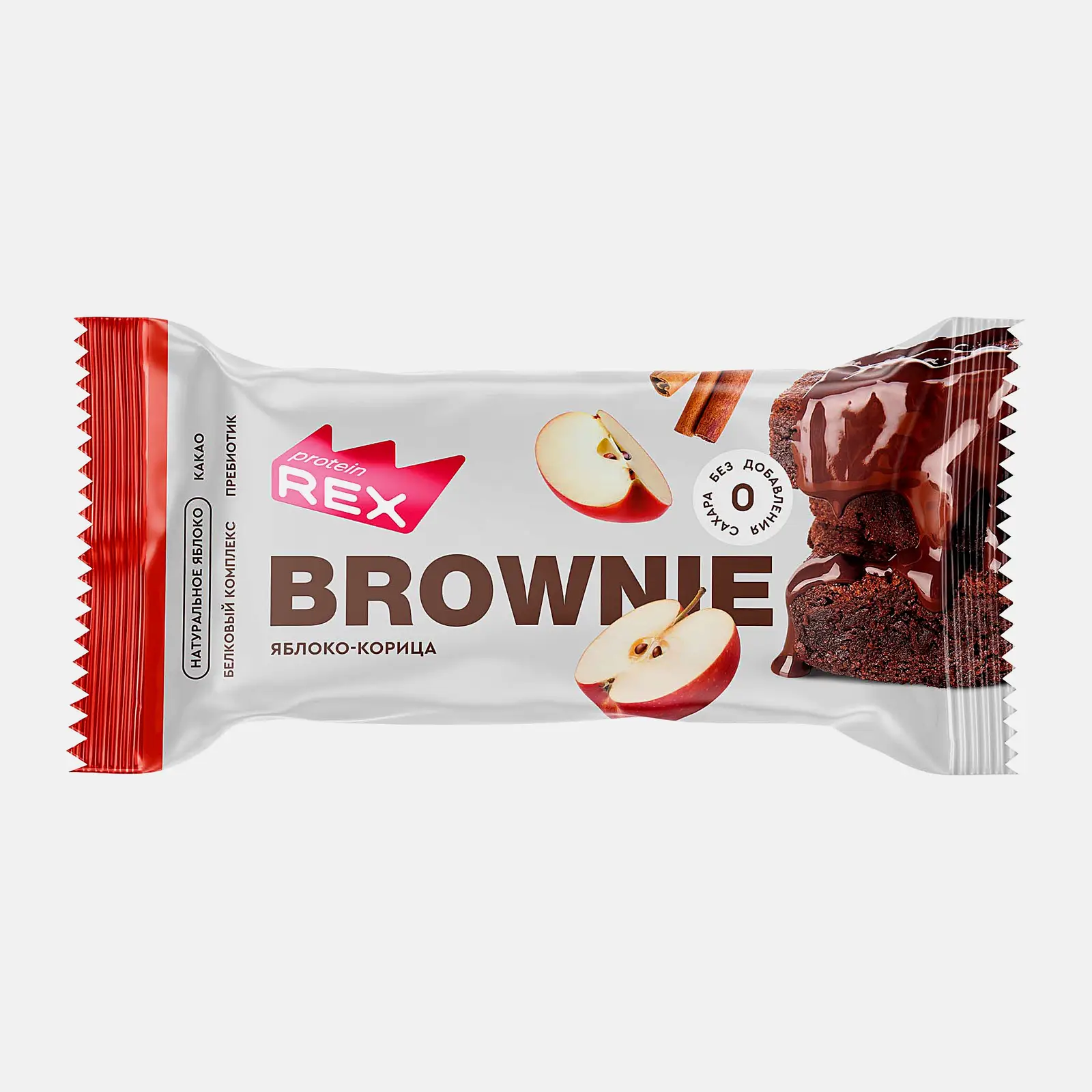 Изображение товара Протеиновое пирожное Брауни с яблоком и корицей Proteinrex 50 г