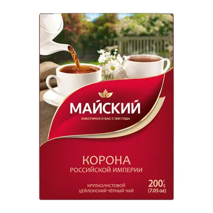 Изображение товара Черный крупнолистовой чай Майский Корона Российской Империи 200г