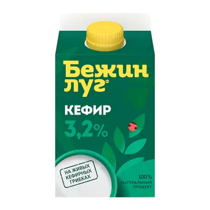 Изображение товара Кефир Бежин Луг 3.2% 450г натуральный, питательный и низкокалорийный