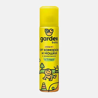 Детский аэрозоль от комаров и мошек с 1 года Gardex Baby 80мл