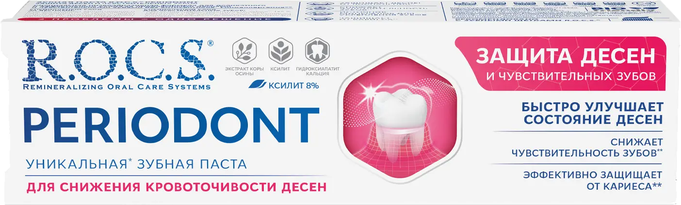 Зубная паста R.O.C.S для защиты десен и чувствительных зубов 94г