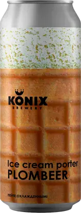 Пивной напиток Konix Ice Cream Porter Plombeer темный нефильтрованный 7% 450мл