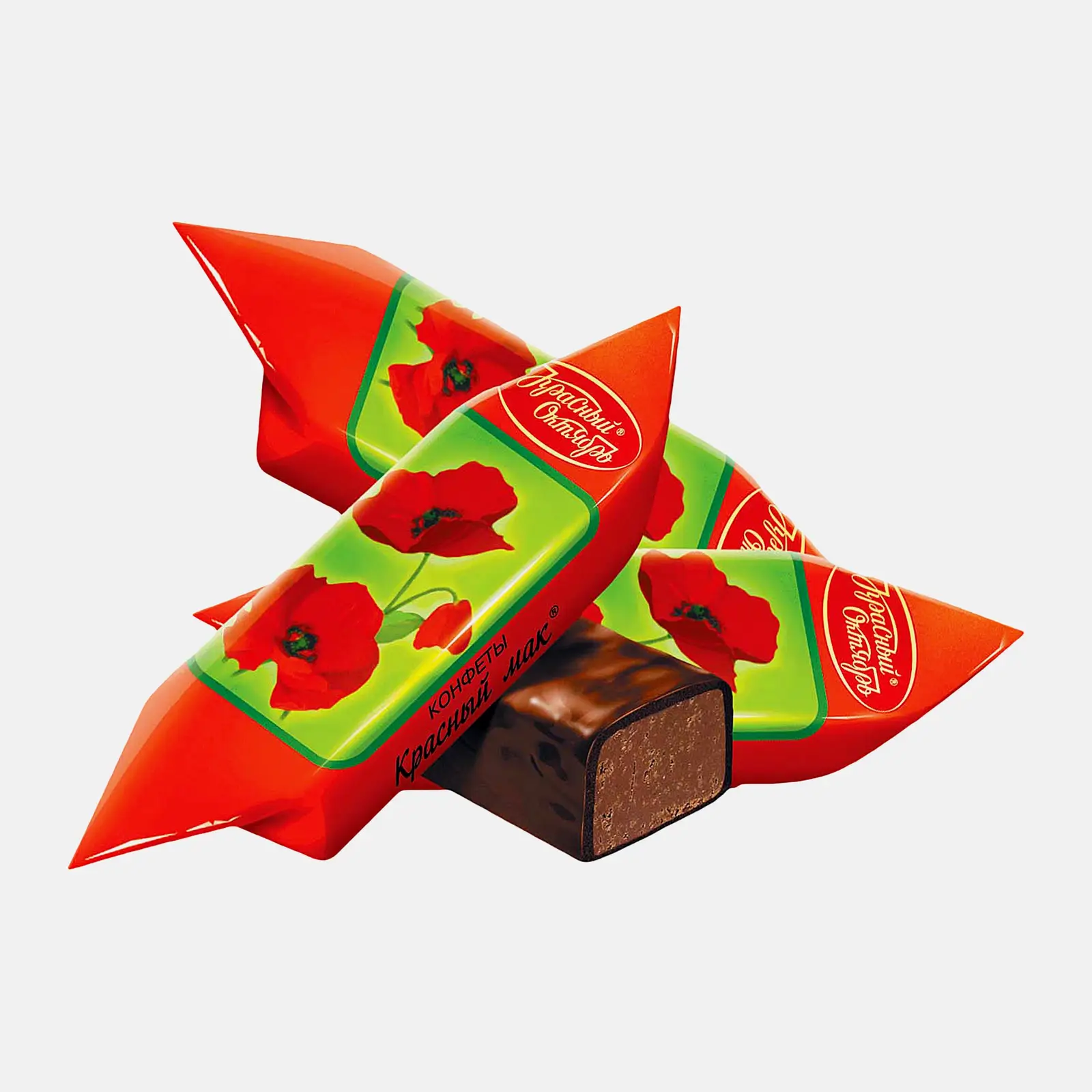 Изображение товара Конфеты Красный Октябрь Красный мак с орехами и шоколадом