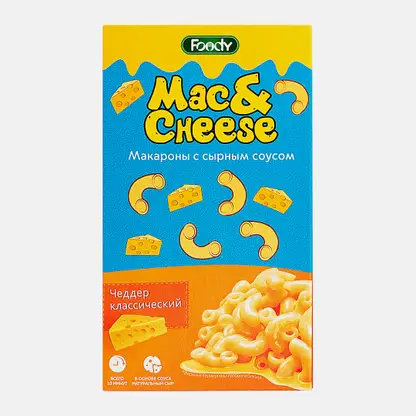 Макароны Foody Mac&Cheese с сырным соусом Чеддер классический 143г