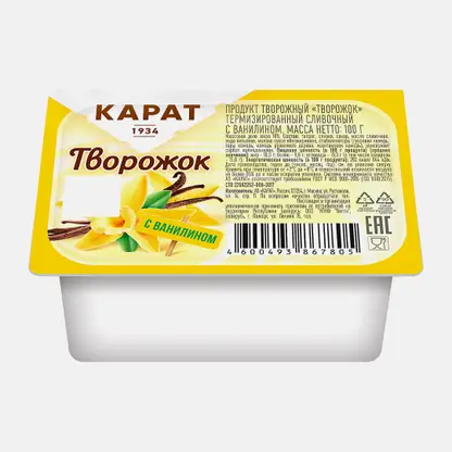 Продукт творожный Карат с ванилином 10% 100г
