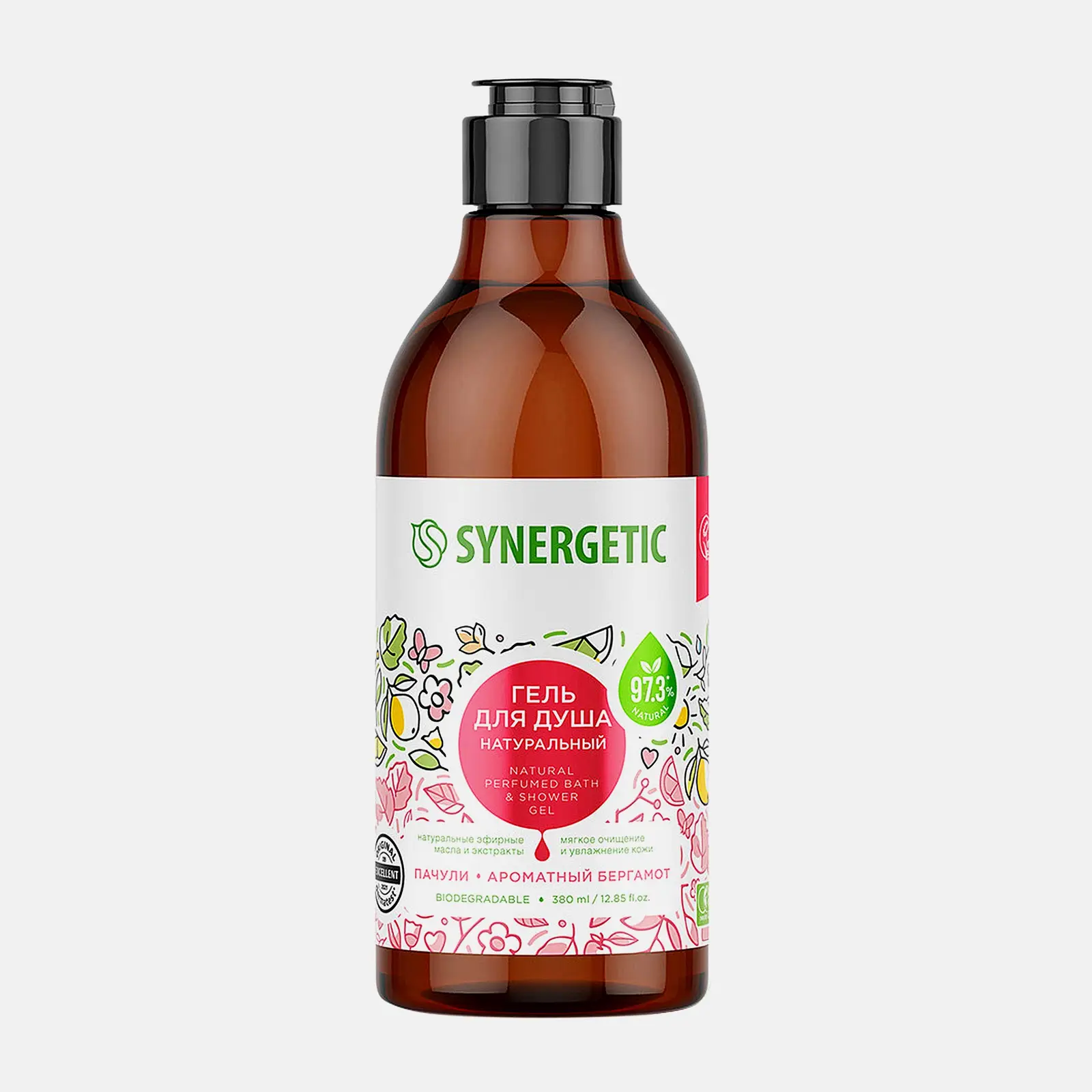 Гель для душа Synergetic Натуральный Пачули и ароматный бергамот 380мл Гель для душа Synergetic Натуральный Пачули и ароматный бергамот 380мл