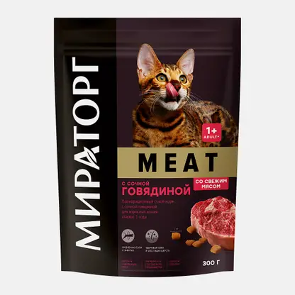 Сухой корм для взрослых кошек Мираторг Meat говядина 300г
