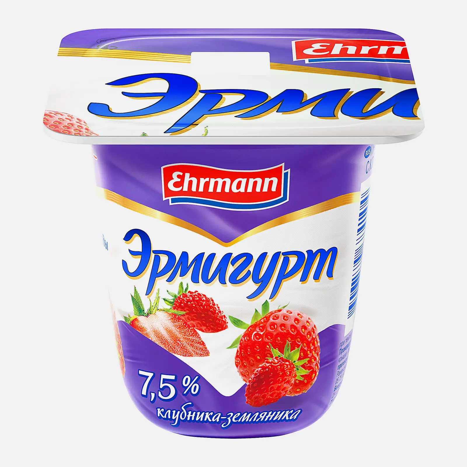 Изображение товара Продукт йогуртный Эрмигурт Клубника земляника 7.5% 100г
