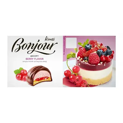 Изображение товара Десерт Bonjour Konti Souffle со вкусом ягод 232г - воздушное лакомство с натуральными ингредиентами