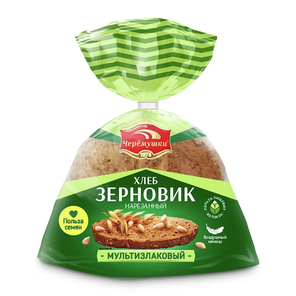 Изображение товара Хлеб Зерновик нарезка 300г от Черёмушки КБК натуральный зерновой хлеб