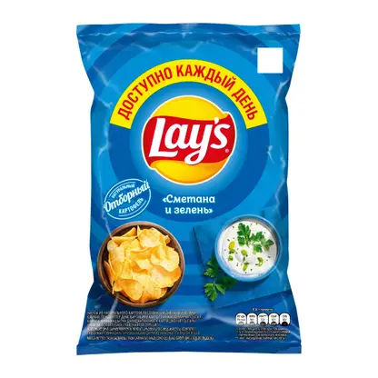 Изображение товара Чипсы Lays Сметана и зелень 70г