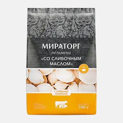 Пельмени Мираторг со сливочным маслом с отборной говядиной 700г