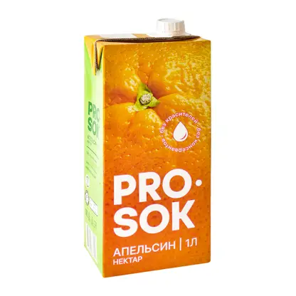 Изображение товара Нектар Pro Sok апельсиновый 1л - освежающий цитрусовый напиток