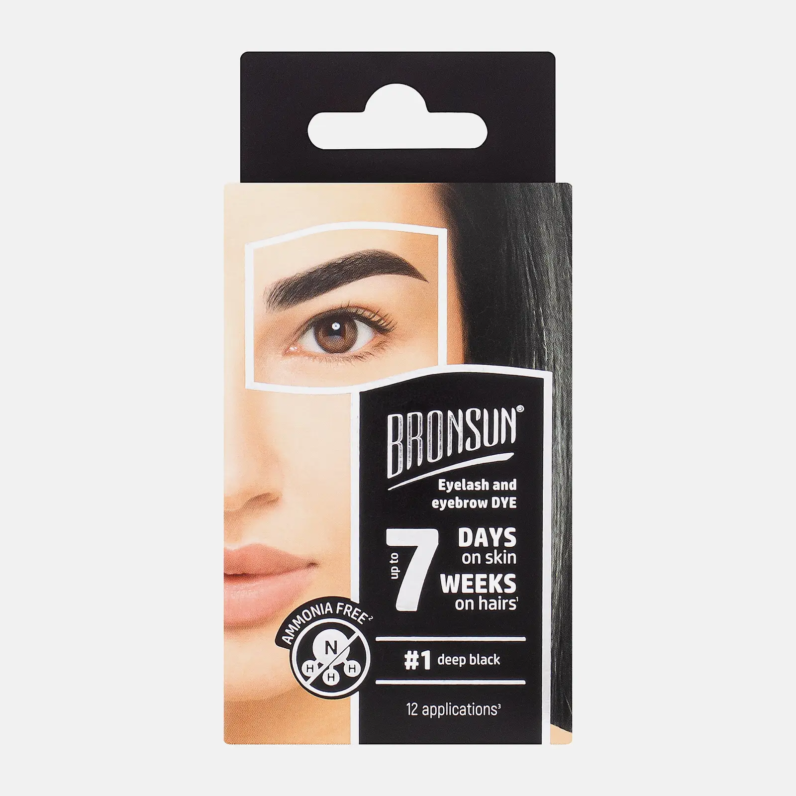 Набор для домашнего окрашивания бровей Bronsun цвет Черный №1 33г