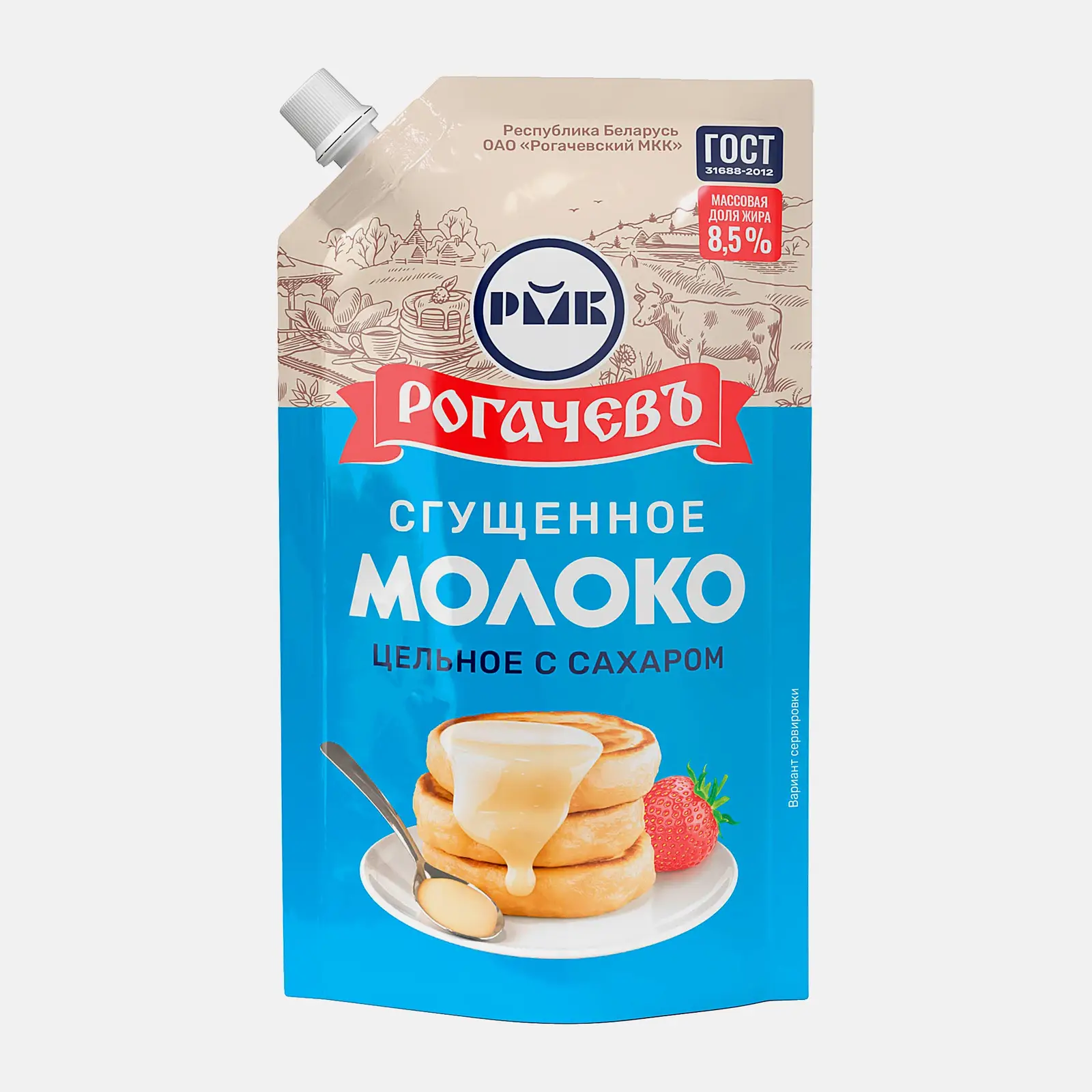 Изображение товара Молоко сгущенное Рогачевъ цельное 8.5% 270г натуральный и сладкий вкус