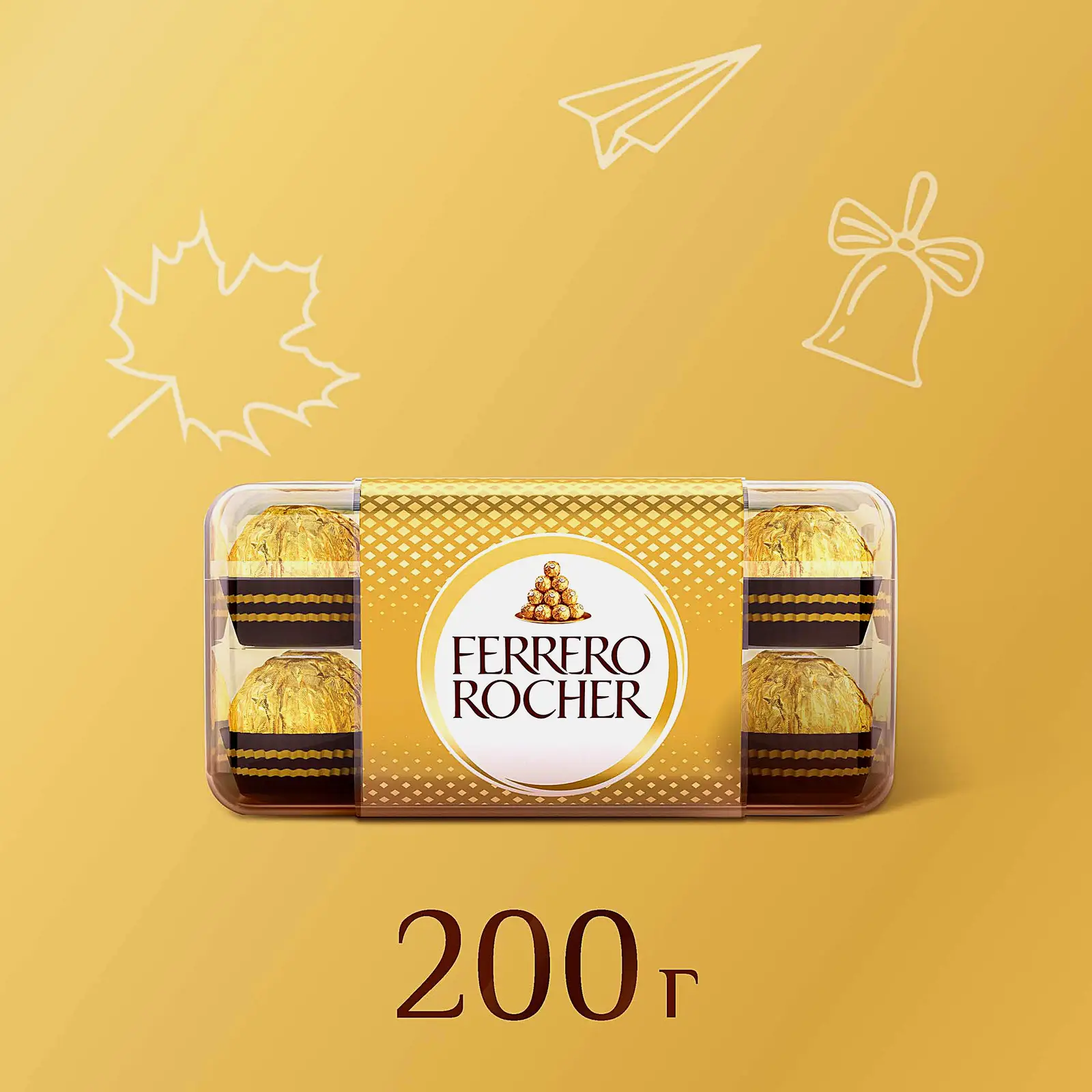 Конфеты Ferrero Rocher из молочного шоколада с начинкой из крема и лесного ореха 200г - фото 2