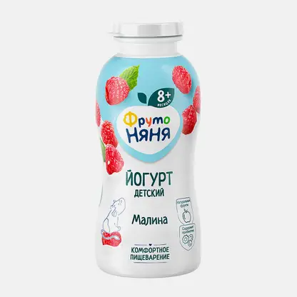 Питьевой йогурт с малиной с 8 месяцев Фрутоняня 2.5% 200мл