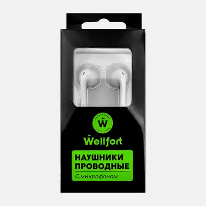 Наушники проводные Wellfort с микрофоном WX22091430-1 1.2м