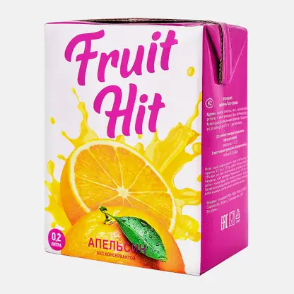 Напиток Fruit Hit Апельсиновый сокосодержащий 200мл