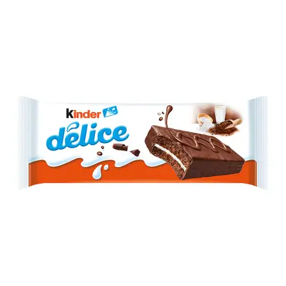 Изображение товара Бисквитное пирожное Delice с какао-глазурью и молочной начинкой Kinder 39г