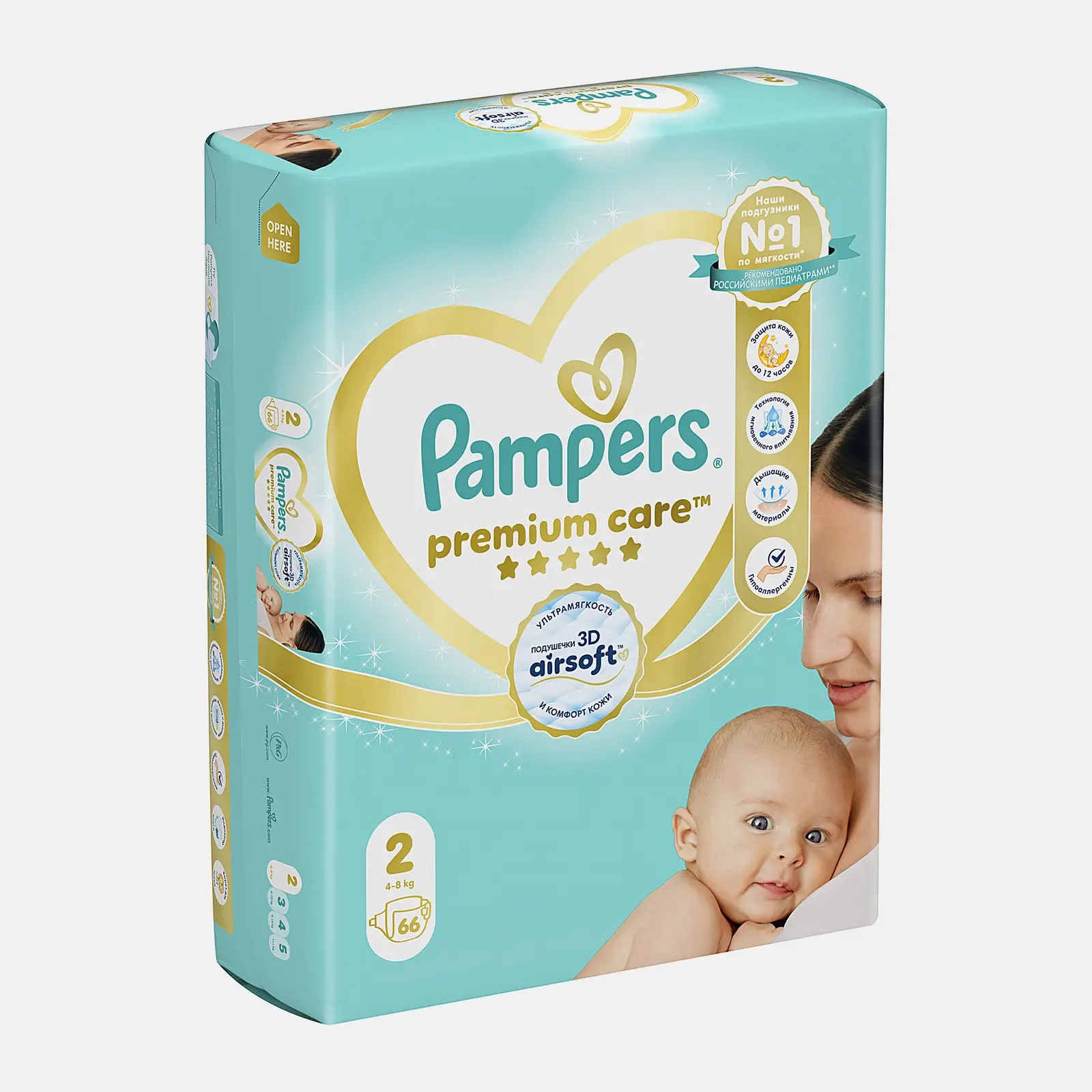 Подгузники Pampers Premium Care Mini 4-8кг 66шт - фото 2
