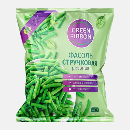 Фасоль Green Ribbon зеленая стручковая быстрозамороженная 700г