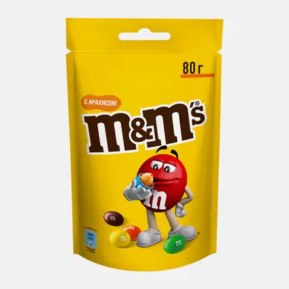 Драже M&M's с арахисом и молочным шоколадом 80г