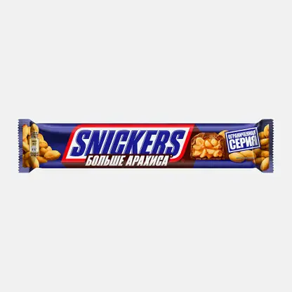 Шоколадный батончик Больше арахиса Snickers 87г