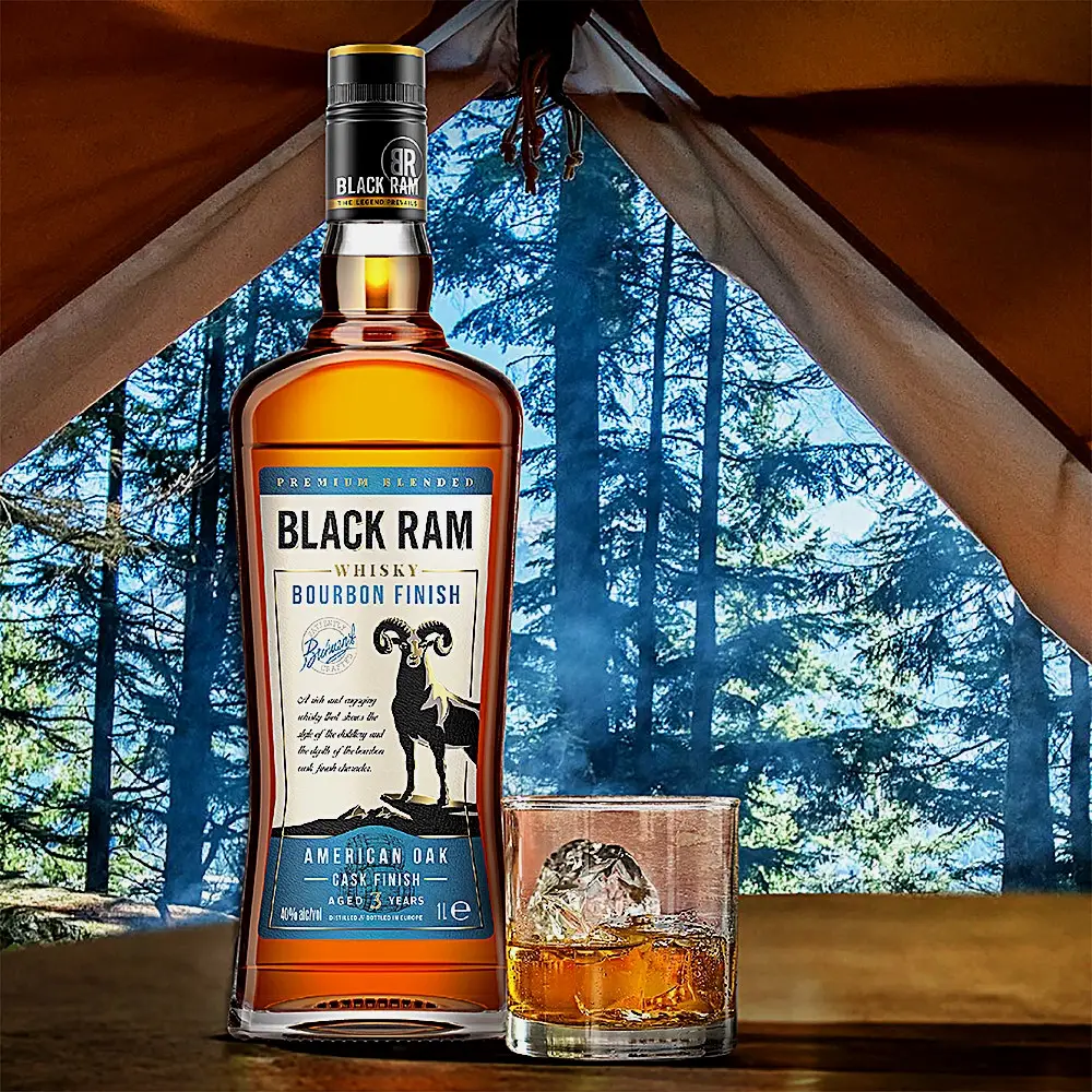 Виски Black Ram Bourbon Finish купажированный 3 года 40% 1л - фото 2