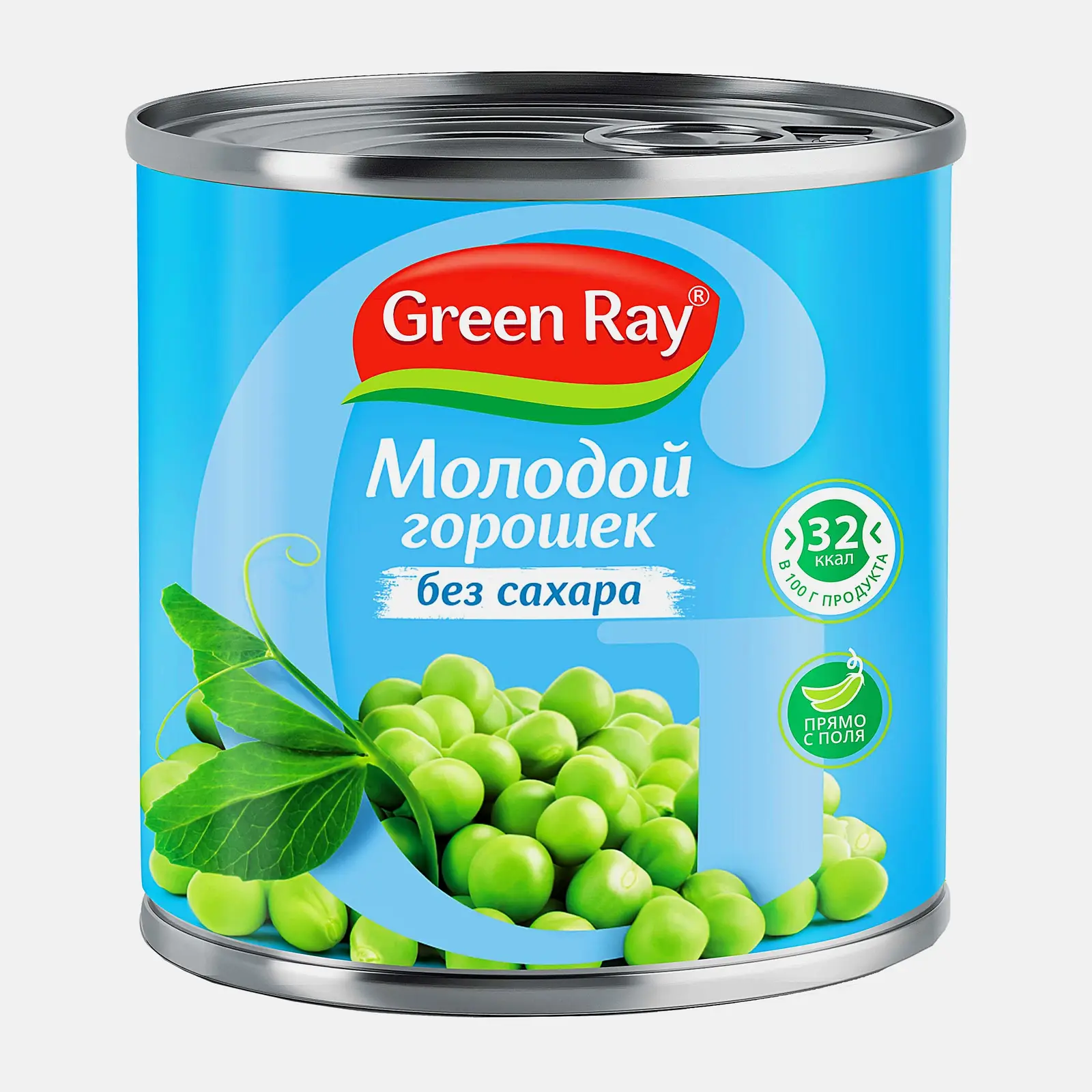 Изображение товара Конусервированный зеленый горошек Green Ray без сахара 425мл