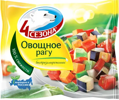 Изображение товара Смесь овощная 4 Сезона Рагу быстрозамороженная 400г