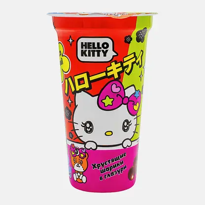 Шарики хрустящие в глазури с подарком внутри Hello Kitty 100г