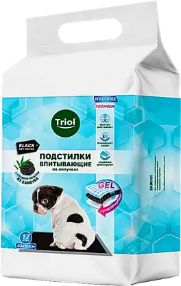 Подстилки для животных Triol с угольным фильтром на липучках 60*60см 12шт